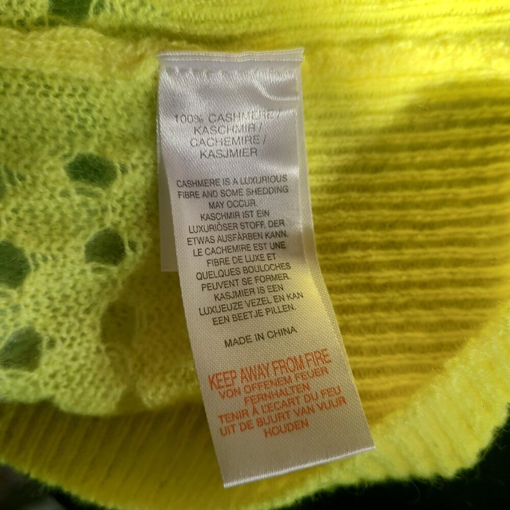 Brodie Cashmere Pointelle Sweater V Neck Multicolor Size M - Picture 4 of 7